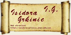 Isidora Grkinić vizit kartica